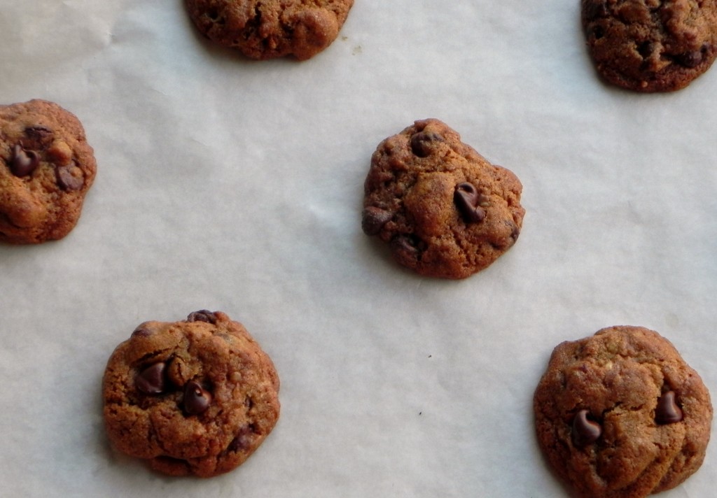 By making traditional chocolate chip cookies with whole wheat flour you'll add more fiber to your cookies and won't notice any difference in flavor.